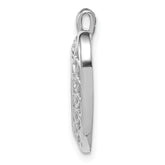 14K White Gold Cut-Out Heart Pendant with Polished Rhodium Finish Elegant Design